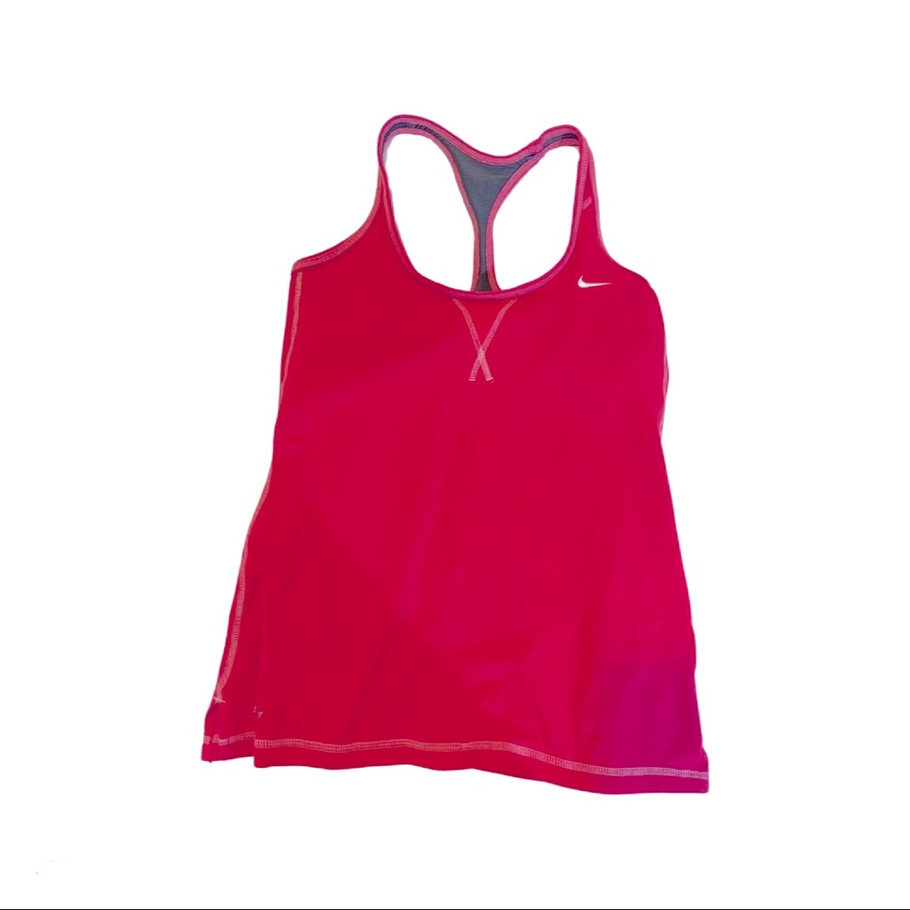 Pink Nike Sports Tank Top With Bra Support